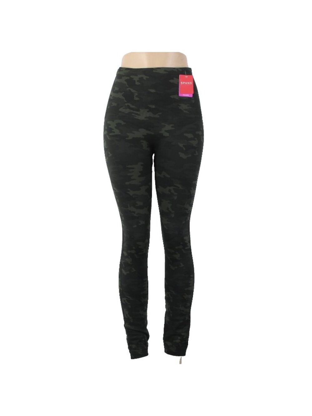Spanx AW Pant $72 Sz 1X x 27 Green Camo Print Seamless Nylon Spandex AW Pant